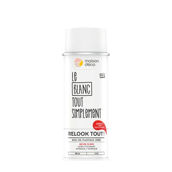 Peinture aérosol relook tout MAISON DECO blanc mat 0.400 L