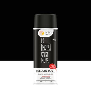 Peinture aérosol Relook Tout, MAISON DECO, 0.400 L noir mat