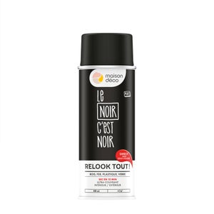 Peinture aérosol Relook Tout, MAISON DECO, 0.400 L noir mat