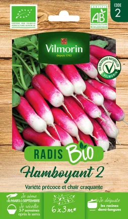 Graines de potager radis flamboyant 2 bio VILMORIN 6 g