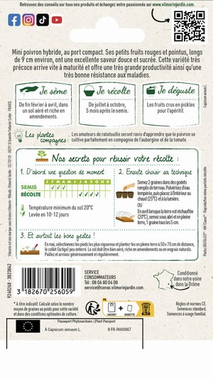 Poivron semences potageres VILMORIN 0.8 g