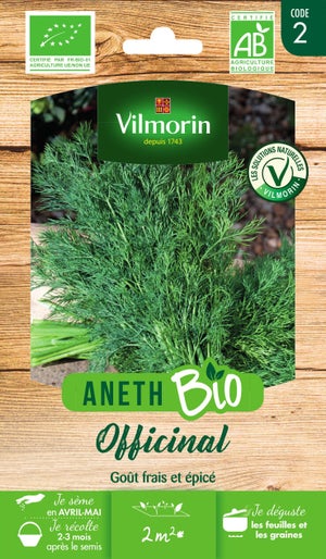 Graines aromatique aneth à feuillage dense bio VILMORIN 2.5 g