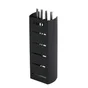 Serviteur acier noir Fire Tower, 4 accessoires
