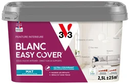 Peinture Multisupport V33 Easy Cover® Blanc Couvrant Mat, 2.5 L