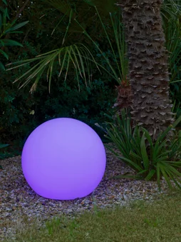 Boule Solaire Buly, Diam 30Cm, Changement De Couleurs, Blanc