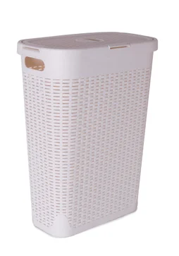 Panier à linge plastique cottage, blanc, 26.8 x 60 x 46.2 cm