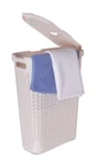 Panier à linge plastique cottage, blanc, 26.8 x 60 x 46.2 cm