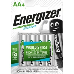 Lot De 4 Piles Rechargeable Aa Extreme, 2300 Mah, Energizer