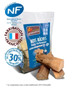 Bois bûches WOODSTOCK, sac de 40 dm³, L. 40 cm, feuillus