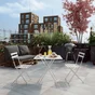 Table de jardin pliante  NATERIAL Flora carré blanc 2 personnes