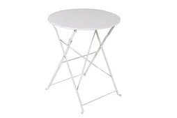 Table de jardin pliante NATERIAL Flora rond blanc 2 personnes