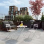 Table de jardin pliante NATERIAL Flora rond blanc 2 personnes