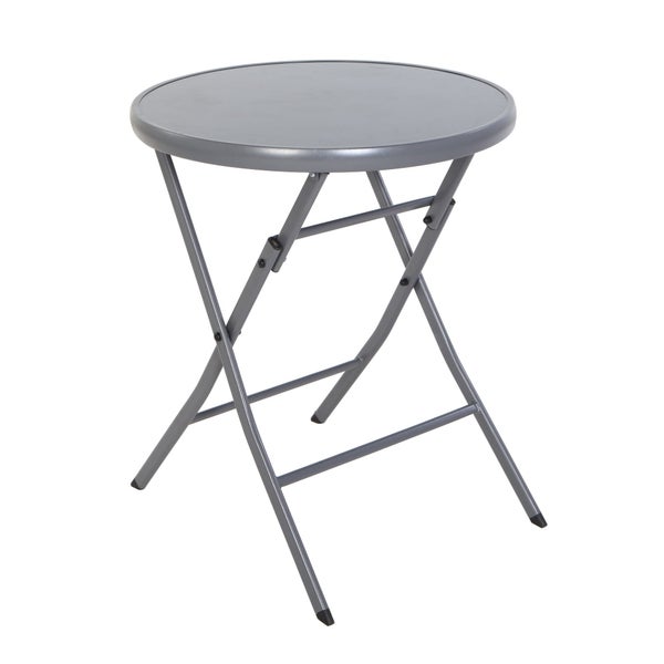 Table de jardin NATERIAL Emys rond gris anthracite, 2 personnes