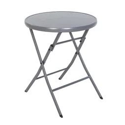 Table de jardin NATERIAL Emys rond gris anthracite, 2 personnes