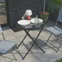 Table de jardin NATERIAL Emys rond gris anthracite, 2 personnes