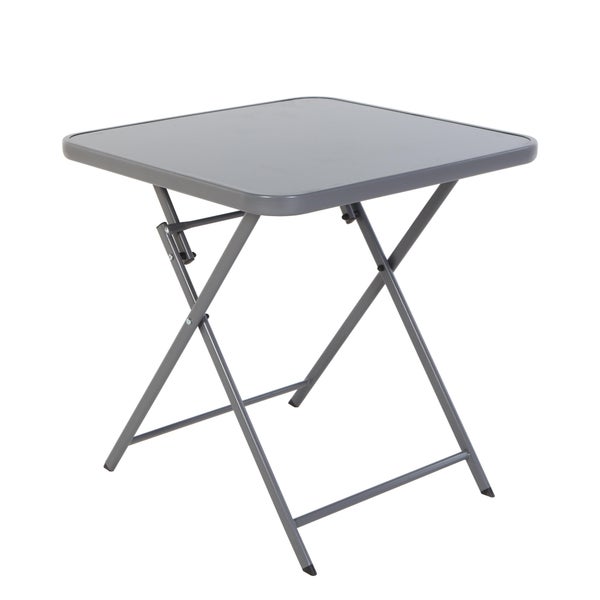 Table de jardin NATERIAL Emys carré gris anthracite, 4 personnes