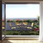 Table de jardin NATERIAL Emys carré gris anthracite, 4 personnes