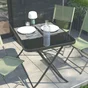 Table de jardin NATERIAL Emys rectangulaire gris anthracite, 2 personnes