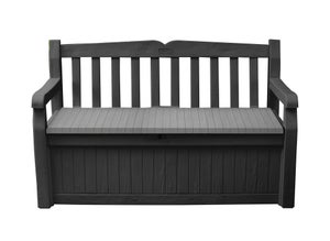 Banc coffre de jardin résine EDEN GARDEN gris, L.140 x H.84 x P.60 cm