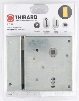 Serrure En Applique Thirard, Axe 60 Mm, À Poignée, Ouverture À Gauche