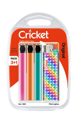 Blister de 4 briquets CRICKET