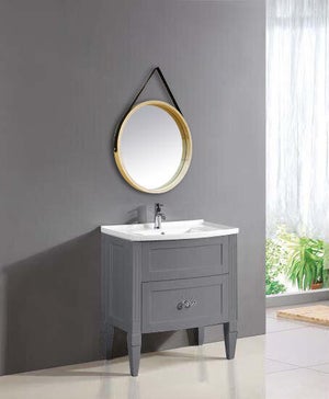 Miroir Rond Barbier Scandinave, Naturel Diam.41 Cm