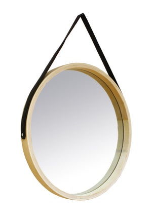 Miroir Rond Barbier Scandinave, Naturel Diam.41 Cm