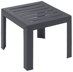 Table de jardin basse GROSFILLEX Miami carré gris / argent 2 personnes