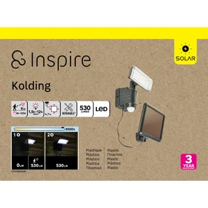 Projecteur solaire Kolding 530 Lumen noir INSPIRE
