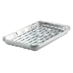 Lot de 5 barquettes en aluminium NATERIAL pour barbecue, L.23 x l.4 x H.34 cm
