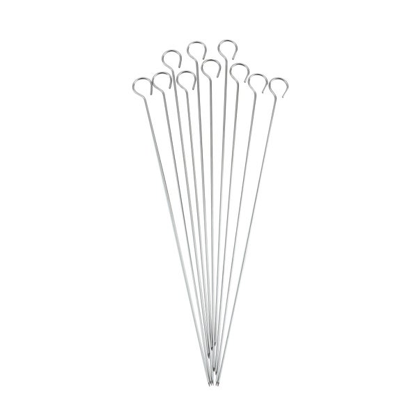 Lot De 10 Piques À Brochette 40Cm En Inox Naterial Pour Barbecue