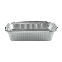 Lot de 5 barquettes en aluminium NATERIAL pour barbecue, L.16 x l.6 x H.22.5 cm
