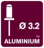 Lot De 100 Rivets Aluminium Diam.3.2 X H.8 Mm Rapid
