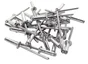 Lot De 100 Rivets Aluminium Diam.4.8 X H.10 Mm Rapid