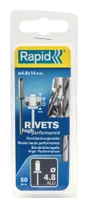 Lot De 50 Rivets Aluminium Diam.4.8 X H.14 Mm Rapid