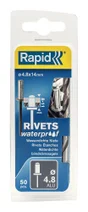 Lot De 50 Rivets Aluminium Diam.4.8 X H.14 Mm Rapid