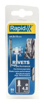 Lot De 50 Rivets Aluminium Diam.4.8 X H.16 Mm Rapid