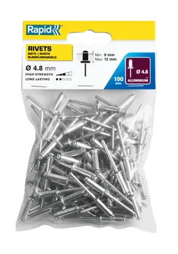 Lot De 100 Rivets Aluminium Diam.4.8 X H.16 Mm Rapid