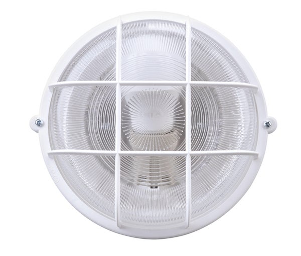 Hublot E27 + Grille, Sans Ampoule, Rond, Blanc