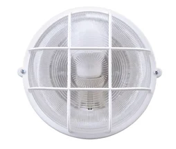 Hublot E27 + Grille, Sans Ampoule, Rond, Blanc