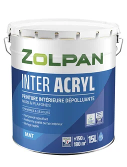 Peinture Mur Et Plafond Zolpan Inter Acrylique Blanc Mat, 15 L