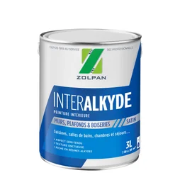 Peinture Zolpan Mur, Plafond Et Boiserie Intérieur Inter Alkyde Blanc Satiné, 3