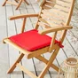 Galette d'assise de chaise ou de fauteuil carré Feria, L.38 x l.38 x H.3 cm rouge