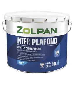 Peinture Plafond Zolpan Inter Plafond Blanc Mat, 10 L
