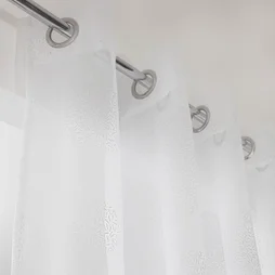 Voilage transparent blanc L. 140 x H. 240 cm