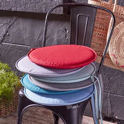 Galette d'assise de chaise ou de fauteuil ronde Feria, diam.38 x Ep.3 cm rouge