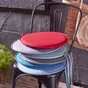 Galette d'assise de chaise ou de fauteuil ronde Feria, diam.38 x Ep.3 cm rouge