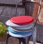 Galette d'assise de chaise ou de fauteuil ronde Feria, diam.38 x Ep.3 cm rouge