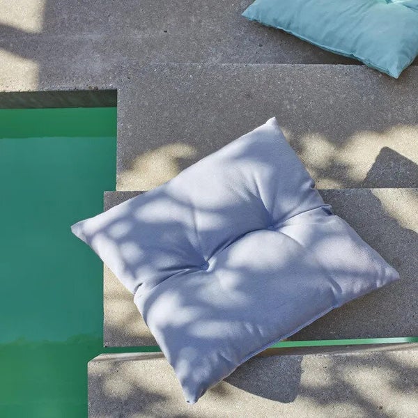Coussin d'assise de chaise ou de fauteuil floconnée Feria, l.40 x H.10 cm gris clair