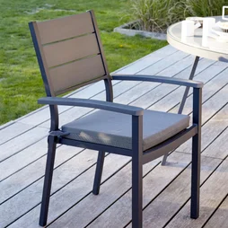 Galette d'assise de chaise ou de fauteuil Florida, gris l.40 x H.5 cm